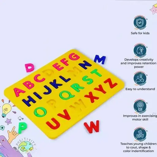 alphabets eva puzzle set | kids play mat 11 mm (random color) alphabets eva puzzle set | kids play mat 11 mm (random color)