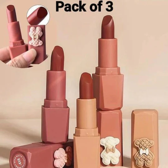 color castile pack of 3 bear shape matte lipsticks – long lasting, bold & vibrant matte shades color castile pack of 3 bear shape matte lipsticks – long lasting, bold & vibrant matte shades