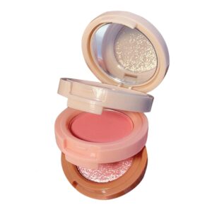 miss lara 3 in 1 blush palette – highlighter, contour & blush in one, fine smooth texture, rich color, long lasting makeup
