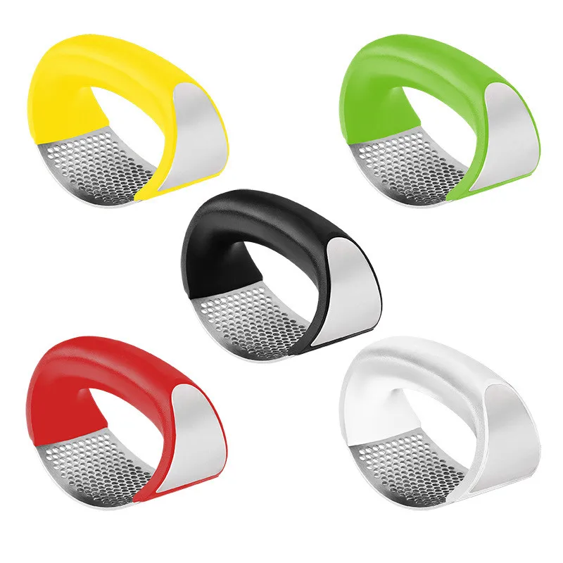 manual garlic press stainless steel handheld ginger garlic mincer chopper with ergonomic handle – easy garlic & ginger pressing (random color) manual garlic press stainless steel handheld ginger garlic mincer chopper with ergonomic handle – easy garlic & ginger pressing (random color)