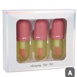 Home Set of 3 Lip Oil Gloss | Volumizing Lip Plumper Base Set