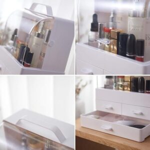Portable Waterproof Makeup Organizer Box with 3 Drawers