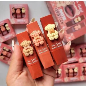 color castile bear shape matte lipstick set (pack of 3) | long lasting high pigment lip colors