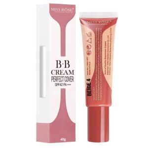 miss rose bb cream perfect cover – high coverage foundation with flawless, long lasting finish