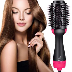 3 in 1 hair dryer brush with comb, straightener & curler – one step easy hair styling tool