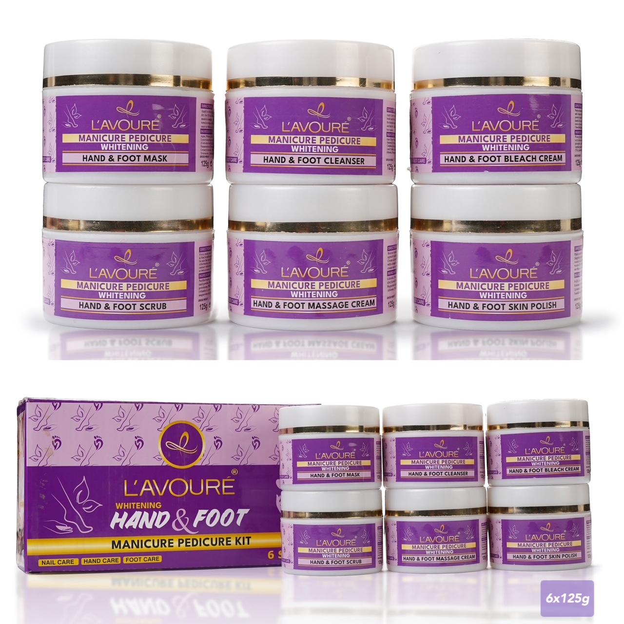 lavoure manicure pedicure spa kit – 6 step professional hand & foot care system lavoure manicure pedicure spa kit – 6 step professional hand & foot care system