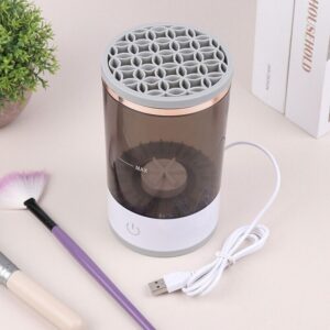 3 in 1 electric makeup brush cleaner machine with drying rack & holder – automatic & manual cleaning tool