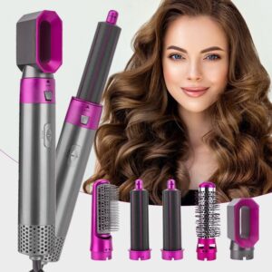 5 in 1 professional hair styler brush with ionic technology – straightener, curler, blow dryer & volumizer
