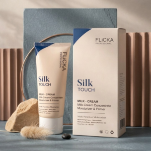 flicka professional silk touch milk cream concentrate 60g | 3 in 1 moisturizer, primer & makeup base | hydrating face cream for smooth & radiant skin